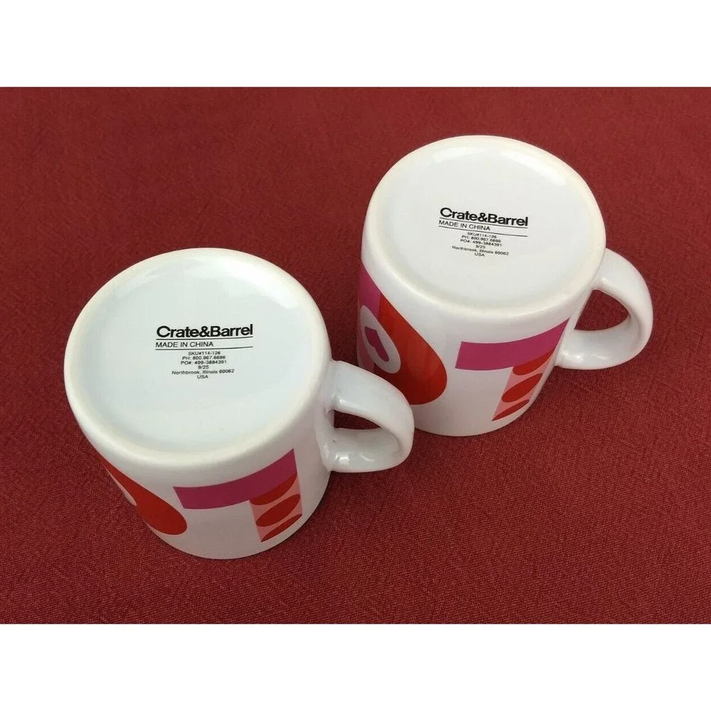 Crate & Barrel LOVE HEART MUGS 3